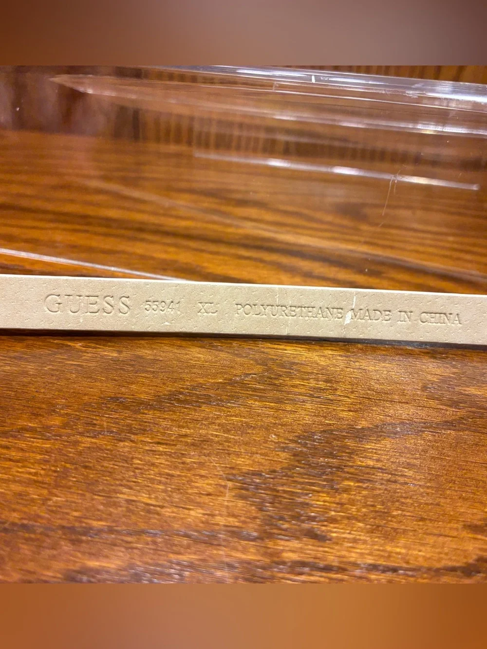 NWT Y2K VTG Guess White Patent Skinny Belt Silver Buckle Logo XL (FLAW)
